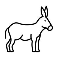 vetor de animais de ícone de contorno de burro