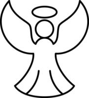 anjo com vetor de ícone de contorno de sinal sagrado