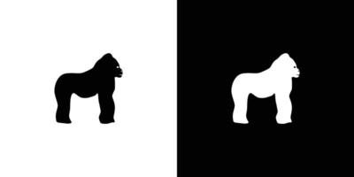 logotipo de ilustração de gorila simples e forte vetor