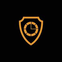 logotipo de proteção de tempo com uma aparência atraente e atraente vetor