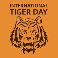 ilustração vetorial design do dia internacional do tigre. apenas a cabeça de tigre vetor