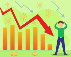 ilustração vetorial de crise financeira, crise econômica. vetor