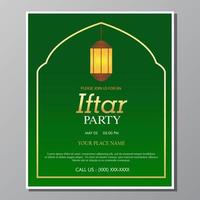 ilustração vetorial design de flyer de modelo de convite de festa iftar. totalmente editável. vetor