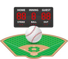 ilustração de vetor de placar digital de esportes de beisebol