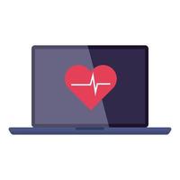 saúde e medicina do laptop e cardiologia da frequência cardíaca vetor