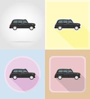 ilustração em vetor ícones antigos carros retrô plana