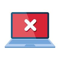 laptop com ícone de notificação de erro vetor