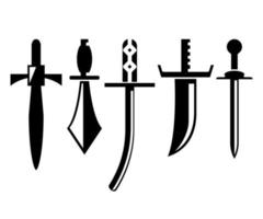 ilustração vetorial de espadas longas vetor