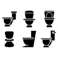 ícones de vaso sanitário vetor