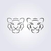 abstrato tigre ou leão ou gato símbolo ícone logotipo ilustração vetorial design moderno arte linear simples vetor