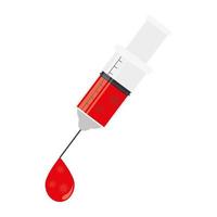 injeção e sangue com covid 19 vetor