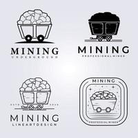 design de ilustração vetorial de logotipo de hardware de coleção de mineração vetor