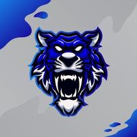 vetor de esportes de logotipo de mascote de tigre