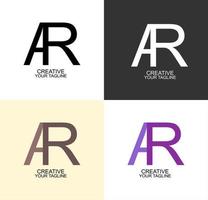 conjunto de design elegante de logotipo de monograma ligado a carta de ar, logotipo de marca, logotipo corporativo, logotipo de negócios vetor