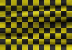 bandeira quadriculada preta e amarela ondulada. vetor