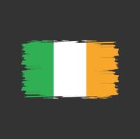 bandeira da irlanda com estilo de pincel aquarela vetor