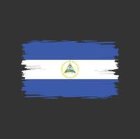 bandeira da nicarágua com pincel vetor