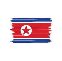 escova de bandeira da coreia do norte vetor