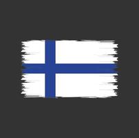 bandeira da finlândia com vetor de estilo de pincel aquarela