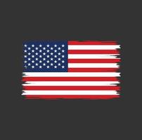 bandeira americana com vetor de estilo de pincel aquarela