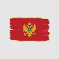 bandeira de montenegro com pincel estilo vetor