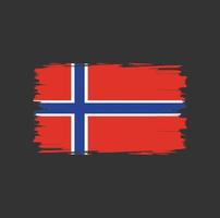 bandeira da noruega com estilo de pincel aquarela vetor