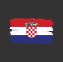 bandeira da croácia com estilo de pincel aquarela vetor