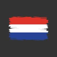 bandeira da holanda com estilo de pincel aquarela vetor