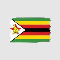 escova de bandeira do zimbabué vetor