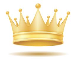 ilustração em vetor coroa real rei dourado