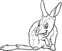 página do livro de colorir de personagem animal de desenho animado bilby ou macrotis vetor