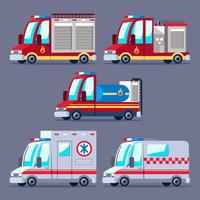 Conjunto de clipart de transporte Firefigthers vetor