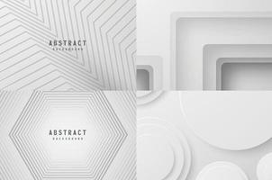 banner abstrato geométrico branco e cinza cor ilustração vetorial de fundo. vetor