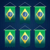 Bandeira do Brasil fita Vector Design de modelo