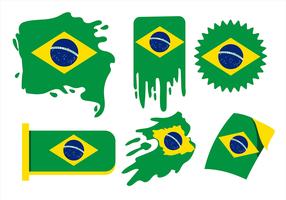 Conjunto de Clipart de bandeira do Brasil vetor