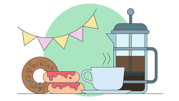 Café e Donuts Shop Vector