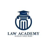 design de logotipo da academia de direito para universidade, faculdade, instituições de ensino, ensino médio vetor