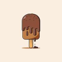 ilustração de ícone derretido de chocolate de amendoim de sorvete