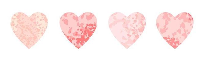 conjunto colorido com forma de coração para dia dos namorados vetor