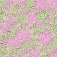 fundo sem costura com ilustração colorida de folhas de palmeira tropicais vetor