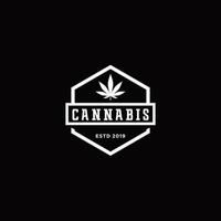 inspiração de design de logotipo vintage minimalista de cannabis vetor