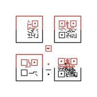 ícone de código qr - ilustrações de elementos de identificação, sinal vetorial vetor