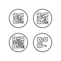 ícone de código qr - ilustrações de elementos de identificação, sinal vetorial vetor