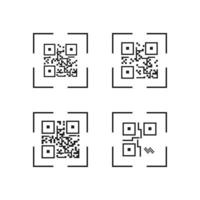 ícone de código qr - ilustrações de elementos de identificação, sinal vetorial vetor