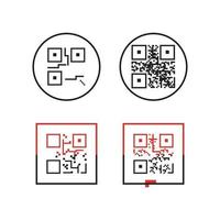 ícone de código qr - ilustrações de elementos de identificação, sinal vetorial vetor