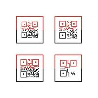 ícone de código qr - ilustrações de elementos de identificação, sinal vetorial vetor