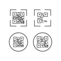 ícone de código qr - ilustrações de elementos de identificação, sinal vetorial vetor