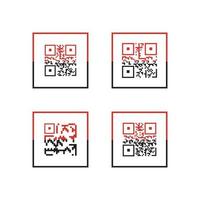 ícone de código qr - ilustrações de elementos de identificação, sinal vetorial vetor