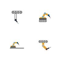 design de ilustração de ícones de vetor de braço de robô mecânico industrial