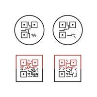 ícone de código qr - ilustrações de elementos de identificação, sinal vetorial vetor